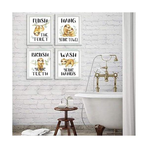 Juego de 4 impresiones artísticas para cuarto de baño de