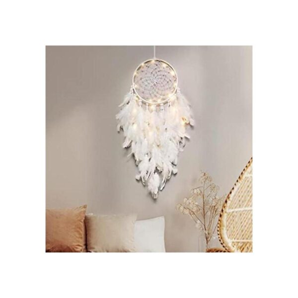 Dremisland Atrapasueños de plumas blancas para colgar en_1