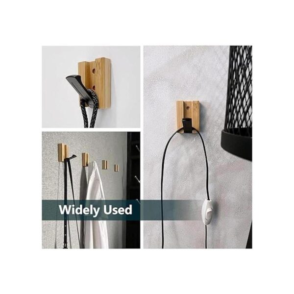 JSVER Ganchos de pared de madera 4 ganchos de pared para