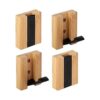 JSVER Ganchos de pared de madera 4 ganchos de pared para