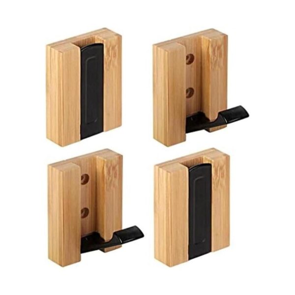 JSVER Ganchos de pared de madera 4 ganchos de pared para