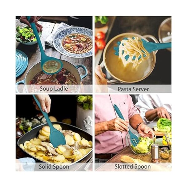 PP CHEF Juego de 7 utensilios de cocina de silicona azul
