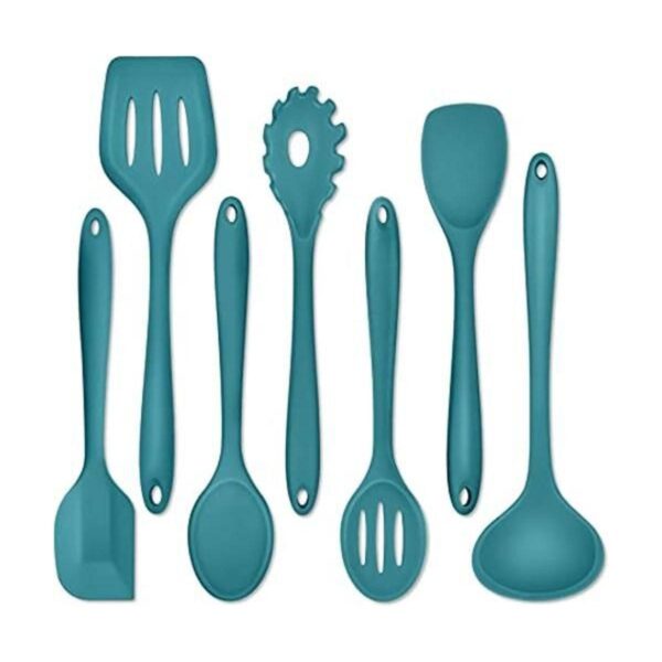 PP CHEF Juego de 7 utensilios de cocina de silicona azul