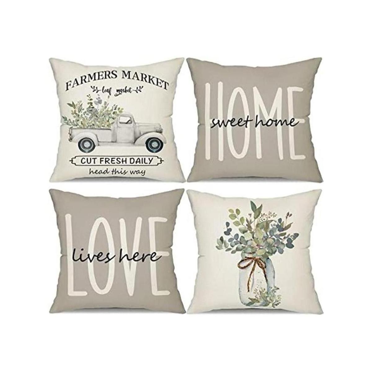 Juego de 4 fundas de almohada de 18 x 18 pulgadas