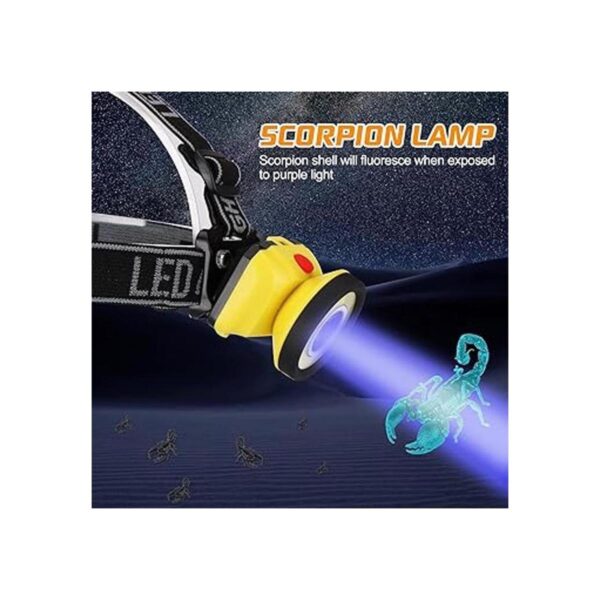 Linterna frontal UV LED negra para focos escorpiones 2
