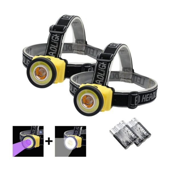 Linterna frontal UV LED negra para focos escorpiones 2