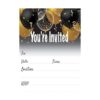 Juego de 25 invitaciones de globos negros y dorados con_1