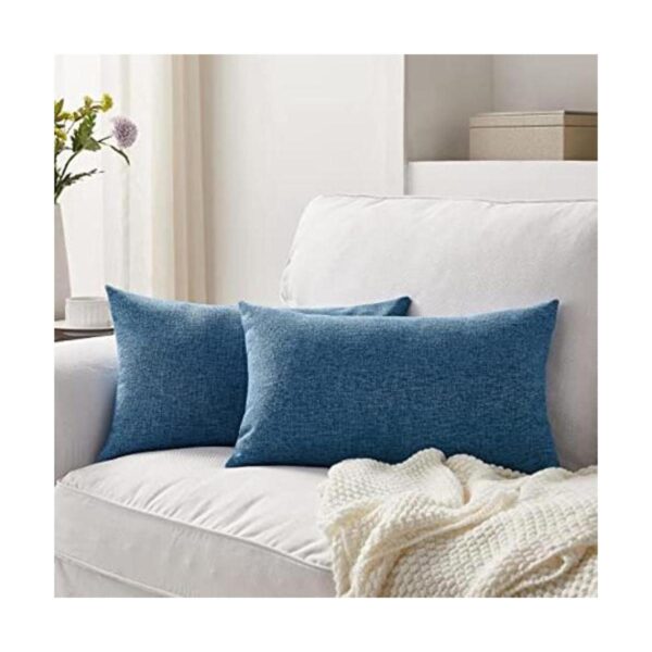 Juego de 2 fundas de almohada azules de 12 x 20 pulgadas_1