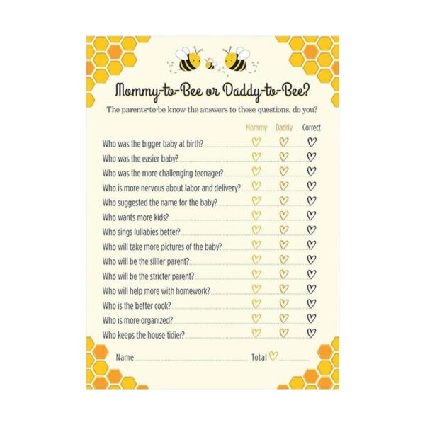 Juego de baby shower de mamá a abeja o papá a abeja 24_2