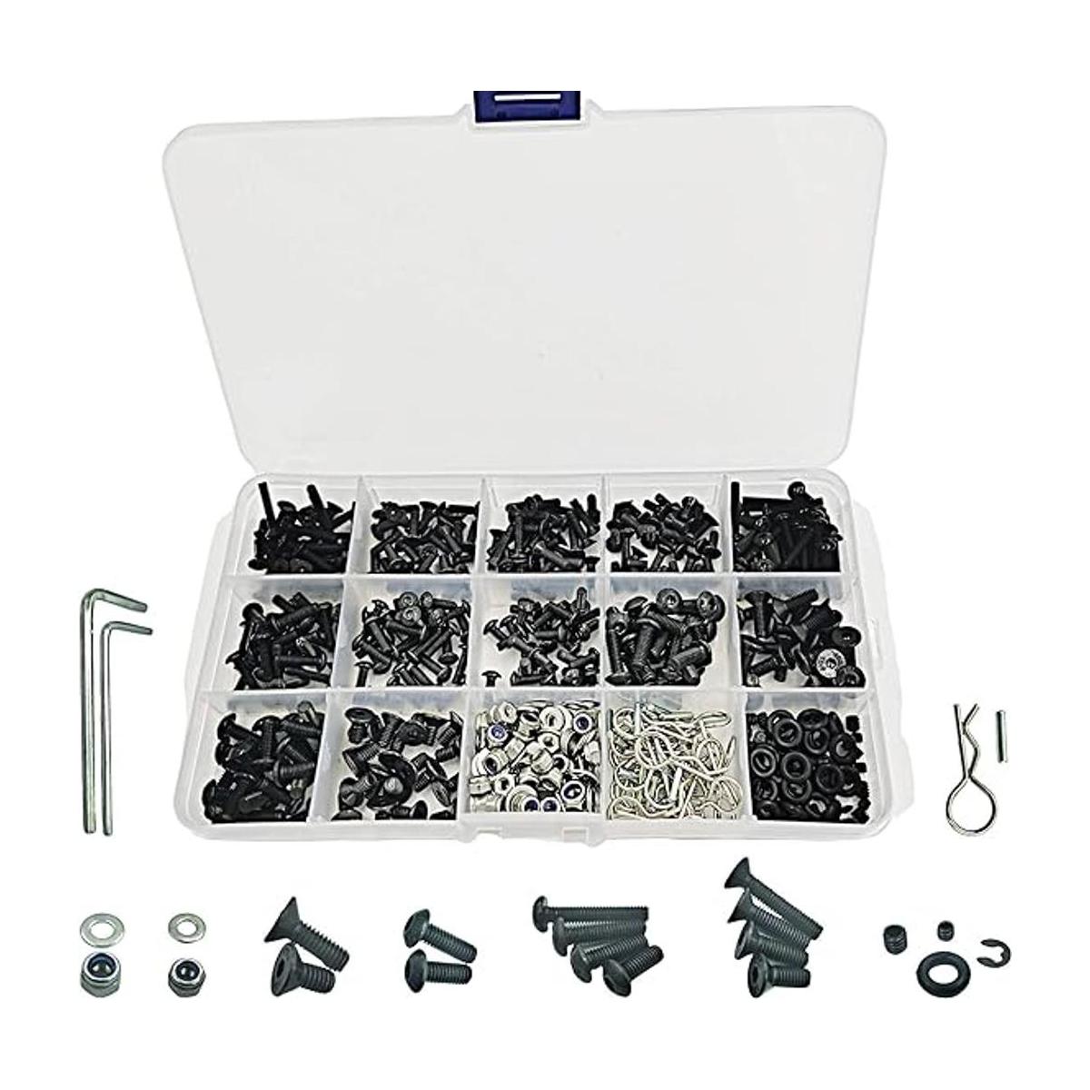 HOPLEX Kit de tornillos RC de 522 piezas juego de caja de