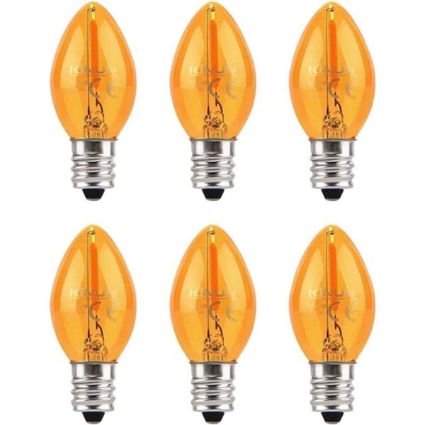 KINUR Bombillas LED C7 E12 base de candelabro ámbar de_1