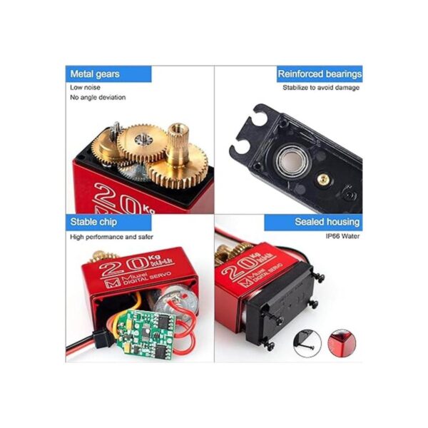 Miuzei Servo motor de 44.1 lbs alto par RC servo engranaje