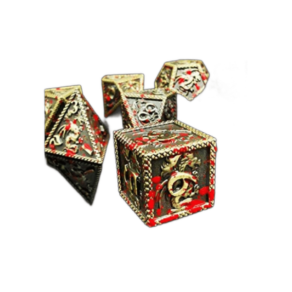 MJDICEOK Juego de dados DND de dragón manchado de sangre_1
