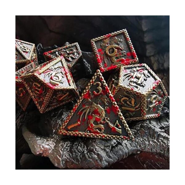 MJDICEOK Juego de dados DND de dragón manchado de sangre_6