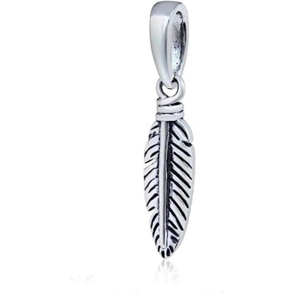 Colgantes de plumas de plata de ley 925 cuentas de plata_1