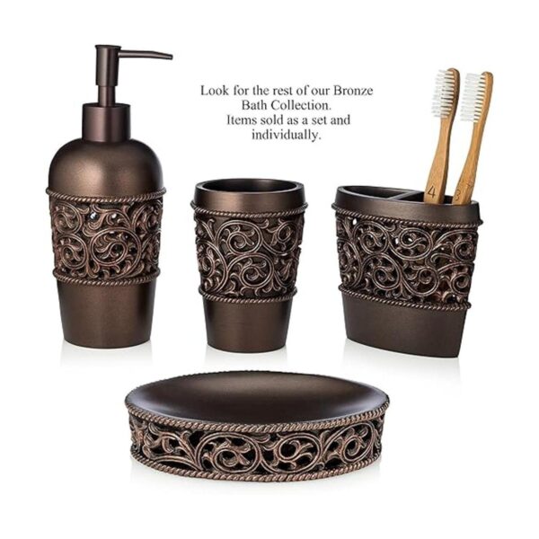 Essentra Home Soporte de bronce para cepillos de dientes_2