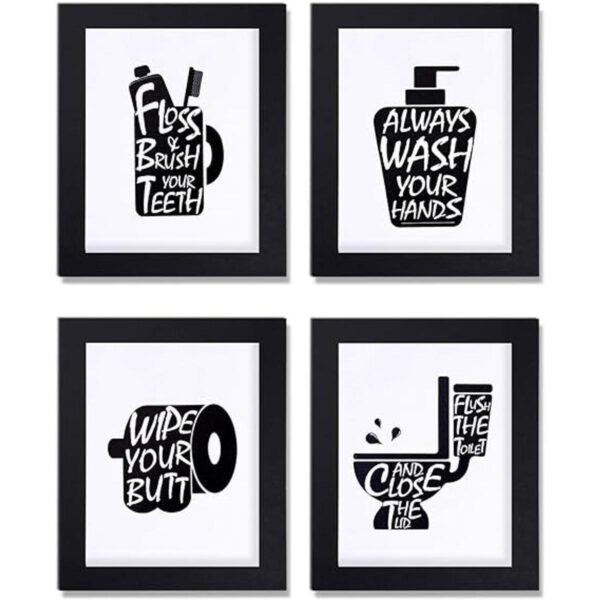 Juego de 4 impresiones artísticas de pared con marcos_1
