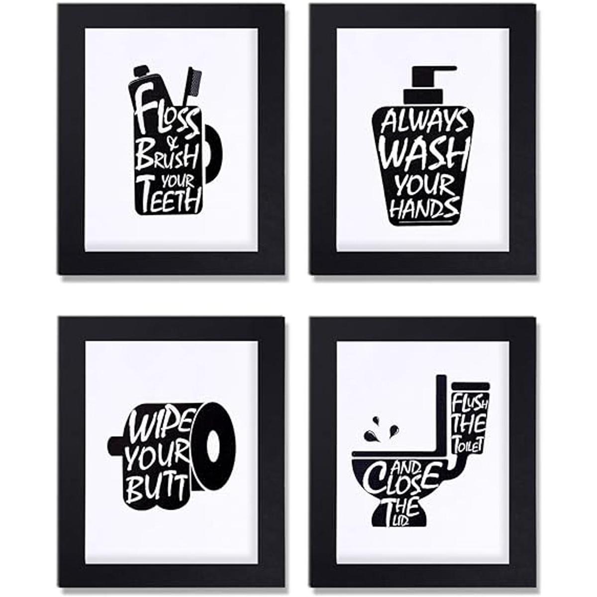 Juego de 4 impresiones artísticas de pared con marcos