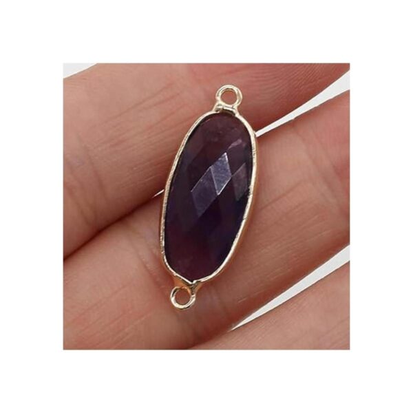 LE SKY 5 unids conectores de piedra natural facetado oval_2