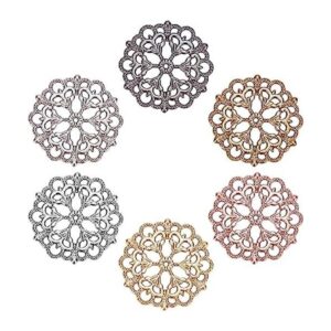 PH PandaHall 6 colores 60pcs flor filigrana conector