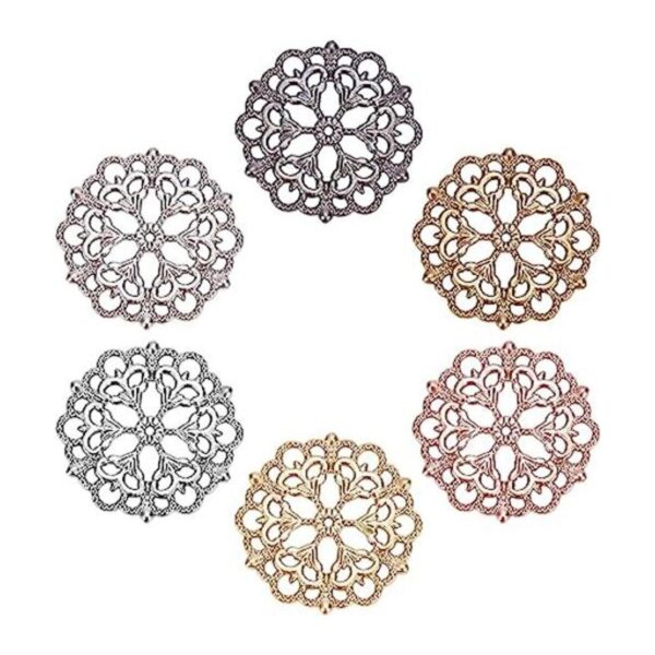 PH PandaHall 6 colores 60pcs flor filigrana conector