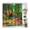Gdmoon YLWHGD546 Cortina de ducha de animales tropicales