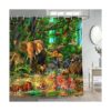Gdmoon YLWHGD546 Cortina de ducha de animales tropicales