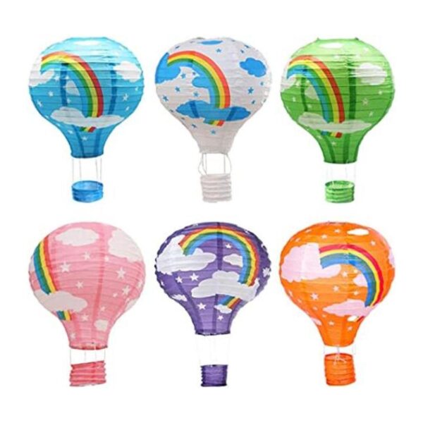 Famgee Juego de 6 faroles de papel colgantes de globos de_1