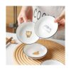 FUYU 6pcs Lindo Gato Multiusos Cerámica Salsa Plato