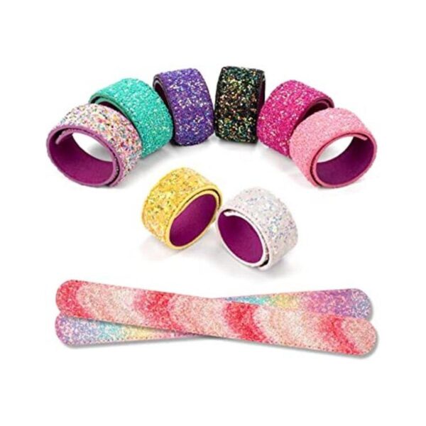 EASYLEISURE 10 pulseras de bofetada con purpurina para_1