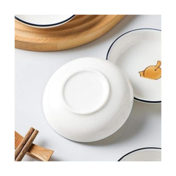 FUYU 6pcs Lindo Gato Multiusos Cerámica Salsa Plato