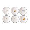 FUYU 6pcs Lindo Gato Multiusos Cerámica Salsa Plato