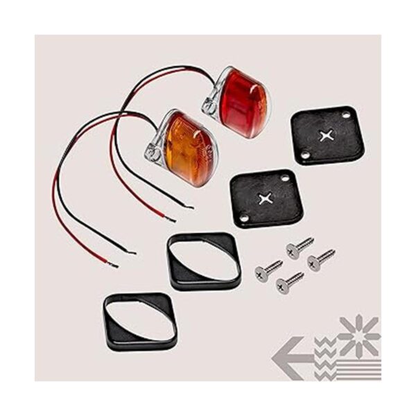 Juego de 2 luces LED mini ámbar rojo para guardabarros_2