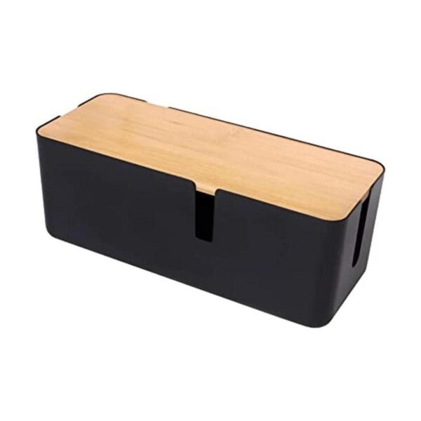 Changsuo Caja de gestión de cables con tapa de bambú caja_1