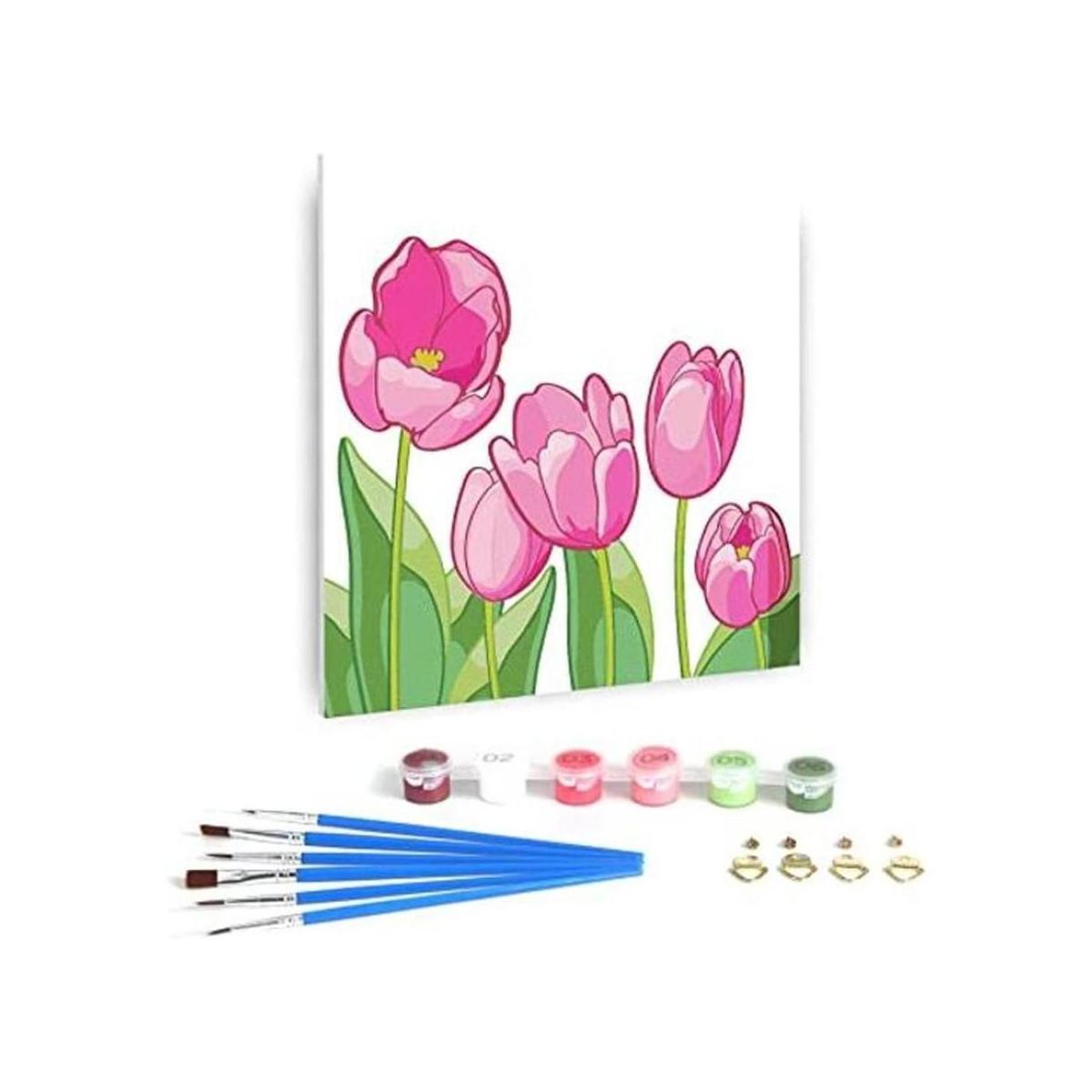 Dynippy Pintura al óleo enmarcada por números para niños y