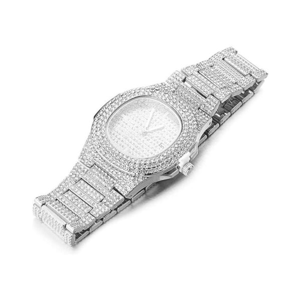 Halukakah Reloj de oro con diamantes helados pulsera de_3