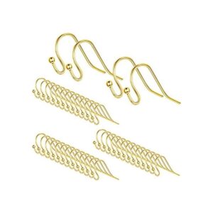 Ganchos para pendientes chapados en oro de 14 quilates