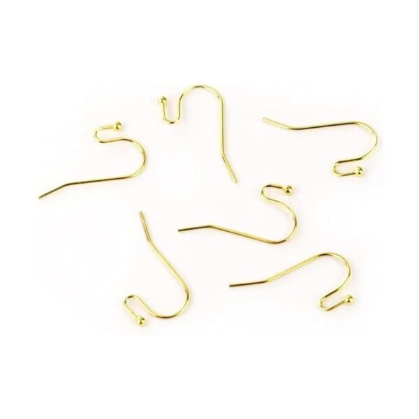 Ganchos para pendientes chapados en oro de 14 quilates