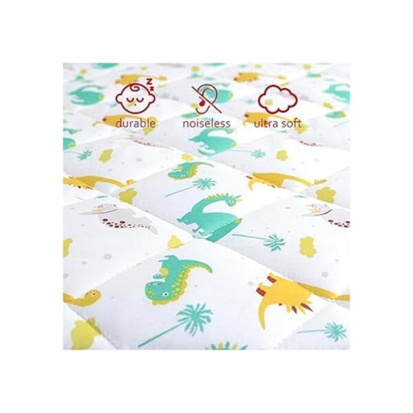 Pack n Play Sábana acolchada de dinosaurio suave y_2