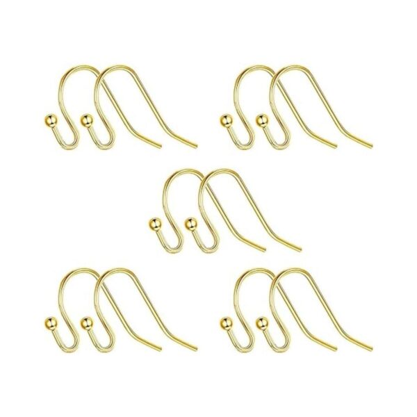 Ganchos para pendientes chapados en oro de 14 quilates