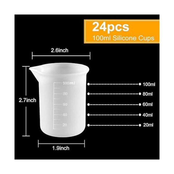 Coopay 16 tazas medidoras de silicona de 3.4 fl oz para