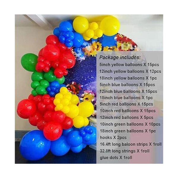 Kit de arco de guirnalda de globos rojo azul amarillo_2