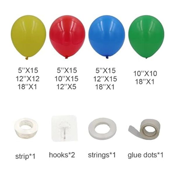 Kit de arco de guirnalda de globos rojo azul amarillo_3