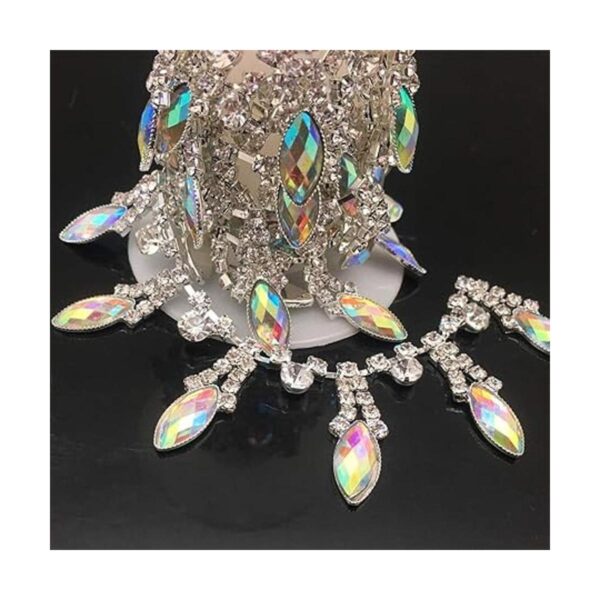 Fbshicung 1 yarda AB resina cristal apliques rhinestone_5
