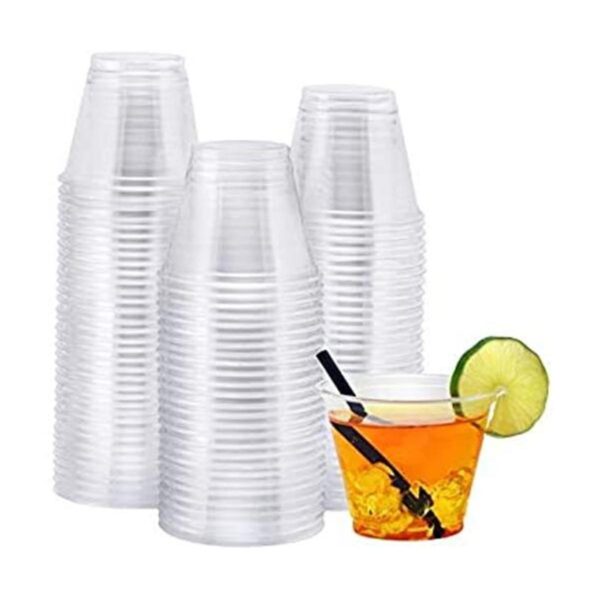 NYHI Paquete de 100 vasos transparentes de plástico de 9_1