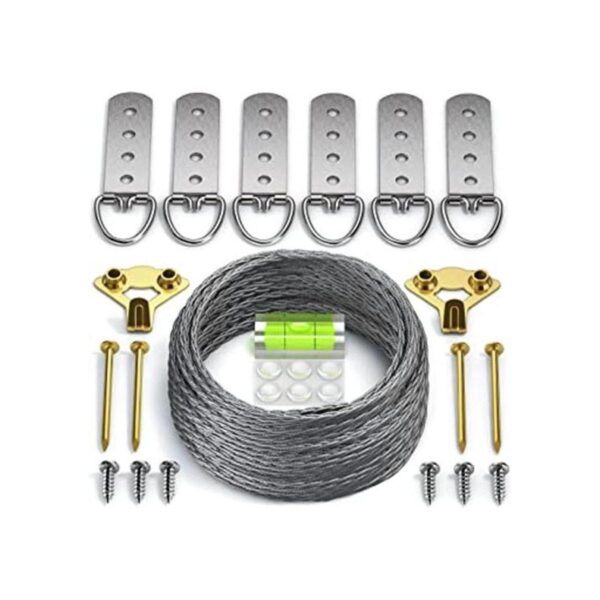 Kit de alambre para colgar fotos resistente anillo en D_1