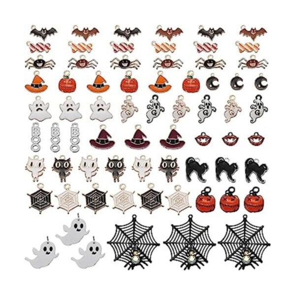 Junkin 69 dijes de Halloween para bricolaje esmaltados