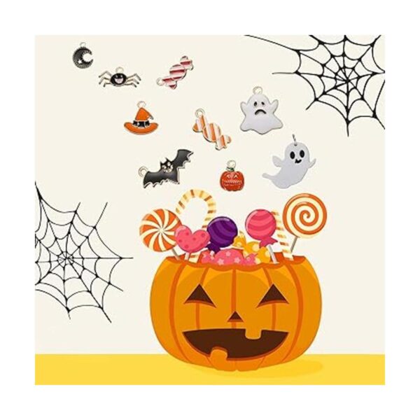 Junkin 69 dijes de Halloween para bricolaje esmaltados