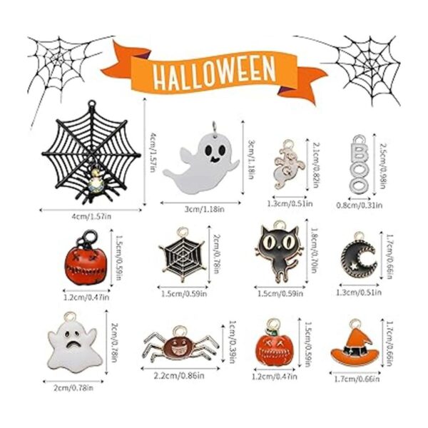 Junkin 69 dijes de Halloween para bricolaje esmaltados