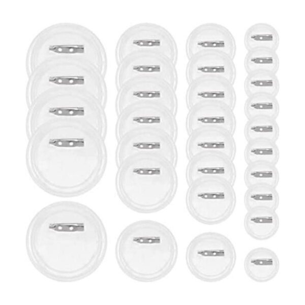 Mardatt Juego de 50 insignias de botón transparentes de 4